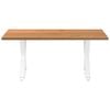 vidaXL Dining Table Light brown, white Solid oak wood, Powder-coated steel