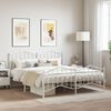 vidaXL Bed Frame White Powder-coated steel Super King Bed Frame