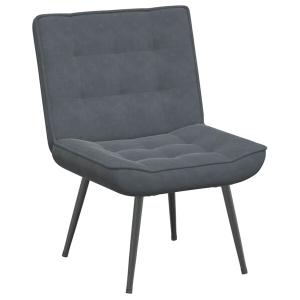 vidaXL Chill Chair Dark Grey Velvet, Metal, Plywood One Size Chill Chair