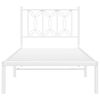 vidaXL Bed Frame White Steel Single Bed Frame Rectangular Modern