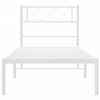 vidaXL Metal Bed Frame White Powder-coated steel Small Single