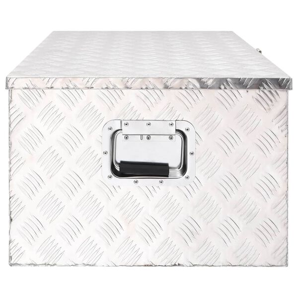 vidaXL Storage Box Silver 39.4"x21.7"x14.6" Aluminum
