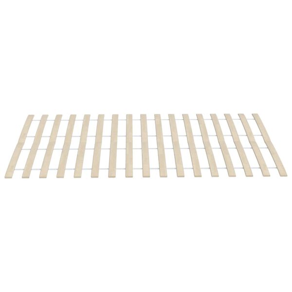 vidaXL Slatted Bed Base Natural Wood Solid Poplar Wood Standard Size