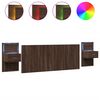 vidaXL Bed Headboard With Cabinet Brown Oak Engineered wood 78.7 in wide