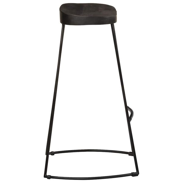 vidaXL Bar Stool Set of 2 Black Solid mango wood, iron Standard