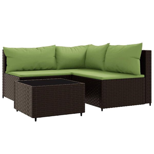 vidaXL Patio Lounge Set Brown and Green