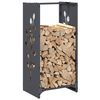 vidaXL Firewood Rack Anthracite 15.7x11.8x31.5" Cold-rolled steel