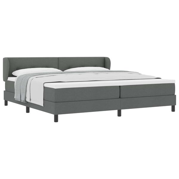 vidaXL Box Spring Bed with Mattress Dark grey 78.74 x 78.74 in Fabric