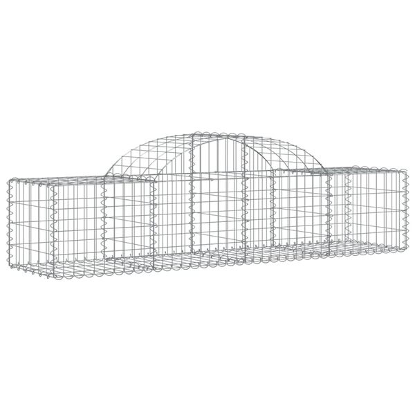 vidaXL Gabion Basket Set of 8 Silver Galvanized Iron Medium