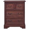 vidaXL Chest Of Drawer Classic Brown Solid Mahogany Wood Medium