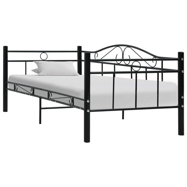 vidaXL Day Bed Frame Black Metal Twin Durable Day Bed Frame