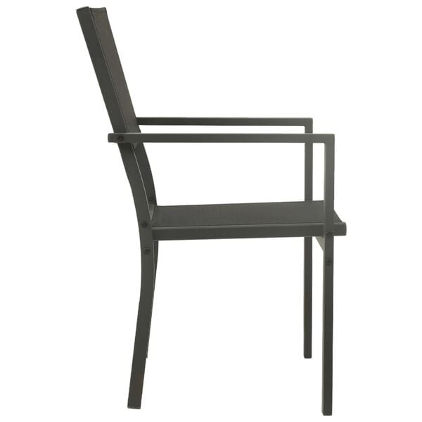 vidaXL Garden Chair Set of 2 Black and Anthracite