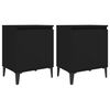 vidaXL Bed Cabinet Set of 2 Black Engineered wood, Metal Compact