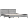 vidaXL Bed Frame Grey Sonoma Engineered Wood, Metal, Plywood Super King