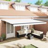 vidaXL Retractable Awning White 196.85" x 118.11" Fabric and Metal