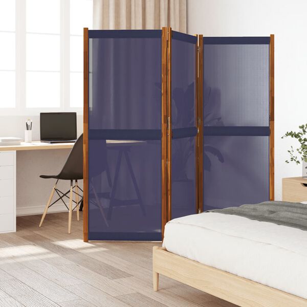 vidaXL 3-Panel Room Divider Dark Blue 82.7"x70.9"