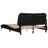 vidaXL Bed Frame Black Polyester, Metal, Solid Pine Wood, Plywood Full