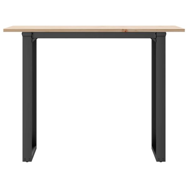 vidaXL Dining Table O-Frame 39.4"x19.7"x29.5" Solid Wood Pine and Steel