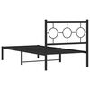 vidaXL Bed Frame Black Powder-Coated Steel Single Bed Frame