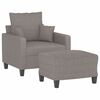 vidaXL Sofa Chair with Footstool Taupe 23.6" Fabric