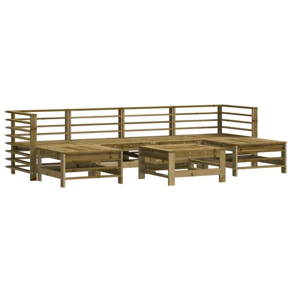 vidaXL Garden Lounge Set Natural Pine Treated Solid Pine Wood Modular