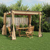 vidaXL Gazebo with Curtains 9.8x9.8' Taupe Steel