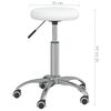 vidaXL Massage Stool White Faux leather and chrome-plated steel