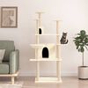 vidaXL Cat Tree Cream Engineered Wood, Plush, Sisal