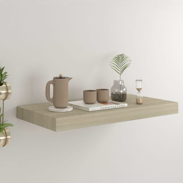 vidaXL Wall Shelf Oak Honeycomb MDF 19.7 in x 9.1 in x 1.5 in