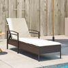 vidaXL Sun Lounger Brown, Cream White PE rattan, Polyester, Foam Standard