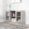 vidaXL Vitrine Concrete gray Engineered wood and glass