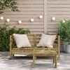 vidaXL Garden Sofa Set of 2 Natural Wood Treated pinewood Medium