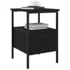 vidaXL Bedside Cabinet with Drawer Black Oak 13.39 x 14.17 x 19.69 in