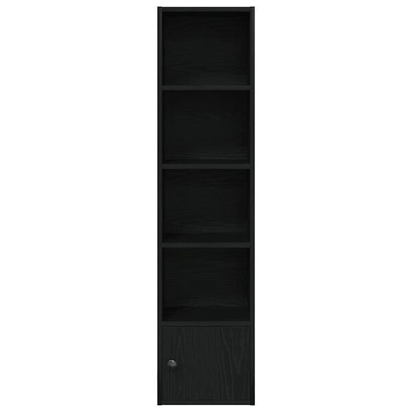 vidaXL Bookcase Black Oak Engineered Wood Medium Bookcase Rectangular