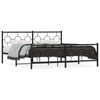 vidaXL Bed Frame Black Steel Full Industrial Bed Frame Rectangular