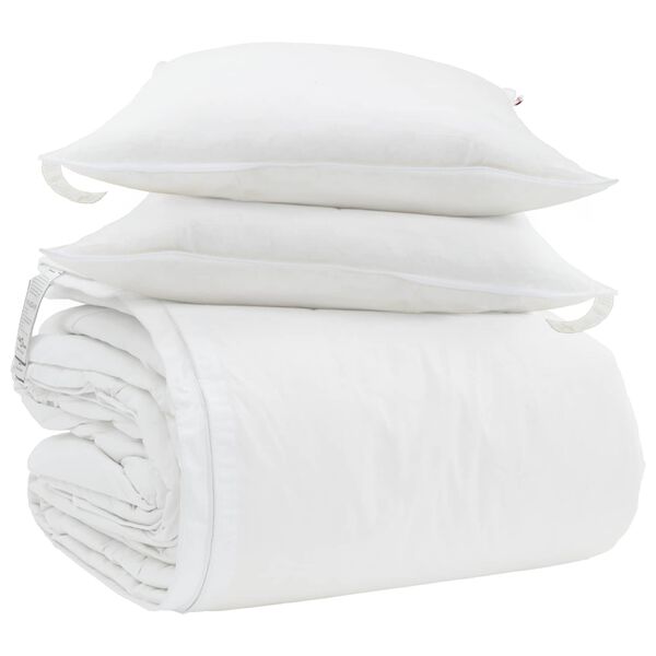 vidaXL Duvet Set with Pillow 3 pcs White Down Feather