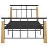 vidaXL Bed Frame Black and Light Oak Powder-coated metal, Solid oak wood