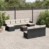 vidaXL Garden Sofa Set Black, Cream White