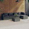vidaXL Garden Lounge Set Grey PE rattan, powder-coated steel, plastic, glass