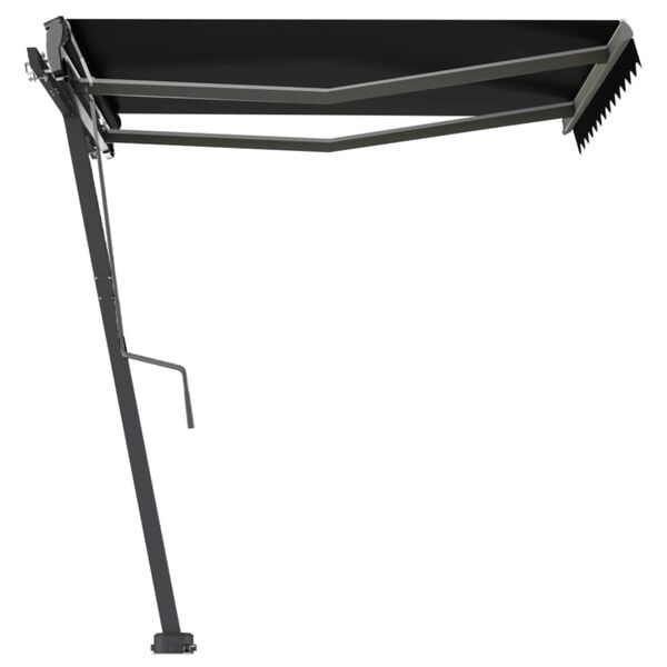 vidaXL Freestanding Manual Retractable Awning 118.1"x98.4" Anthracite