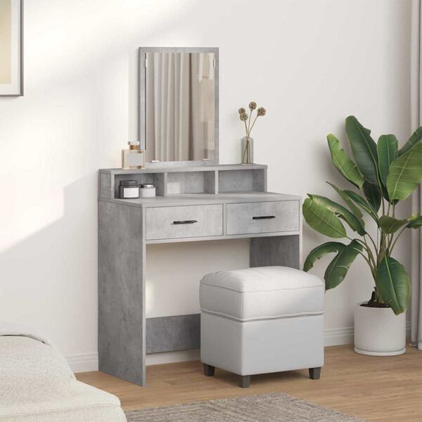 vidaXL Dressing Table Concrete Grey 31.10 x 16.14 x 55.12 in