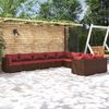 vidaXL Garden Lounge Set Brown and Cinnamon Red