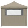 vidaXL Party Tent Taupe Oxford fabric with PVC coating, Powder-coated steel