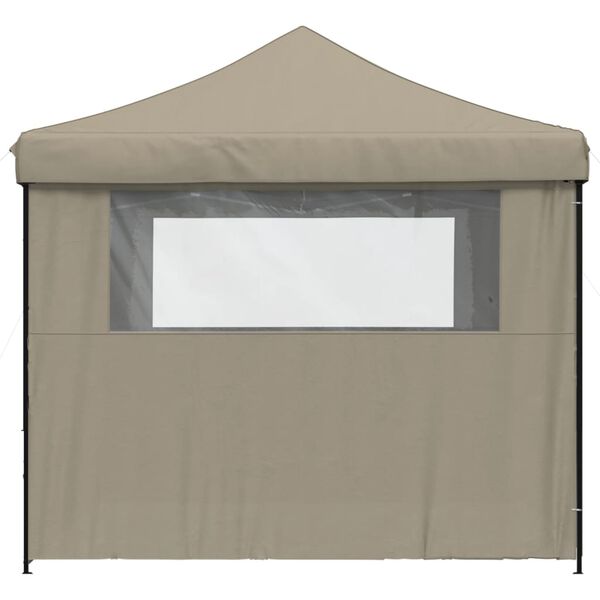 vidaXL Party Tent Taupe Oxford fabric with PVC coating, Powder-coated steel
