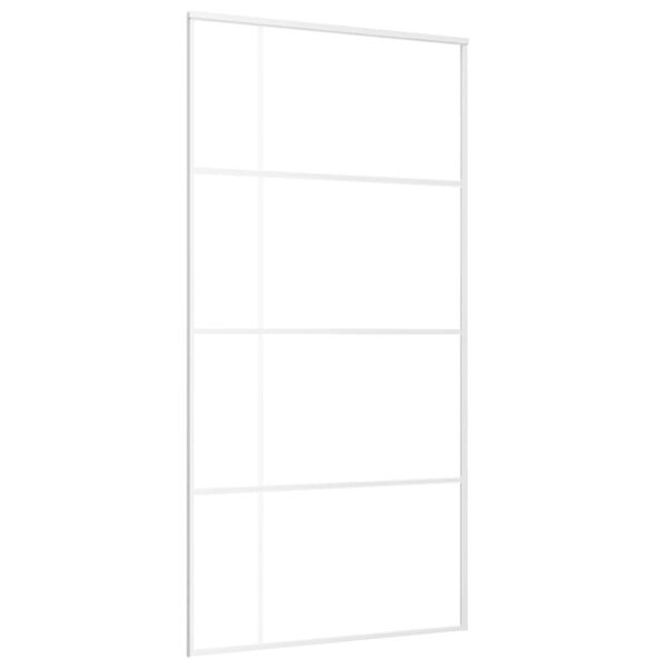 vidaXL Sliding Door ESG Glass and Aluminum 40.4"x80.7" White
