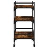 vidaXL Kitchen Trolley Smoked Oak 25.6"x15.7"x34.1" Engineered Wood