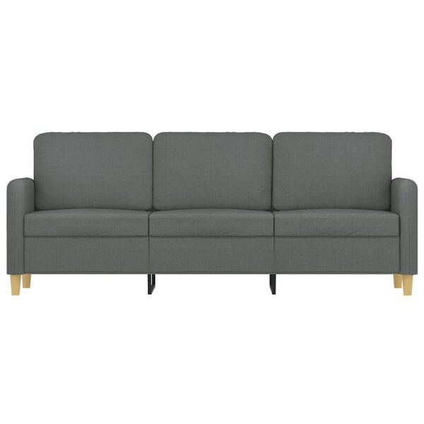 vidaXL 3-seater Sofa Dark Gray Fabric (100% polyester), Metal, Textilene