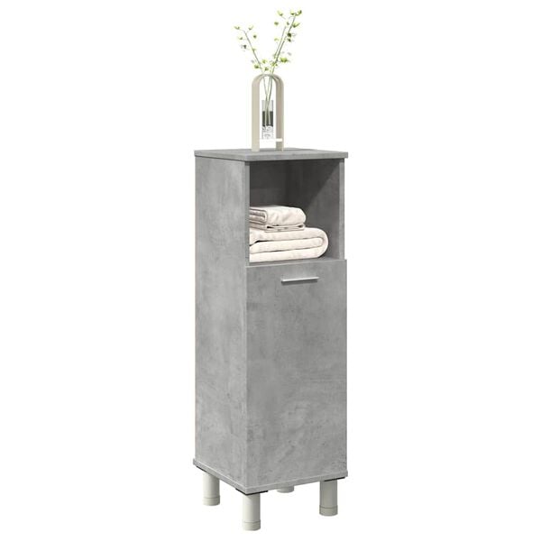 vidaXL Bathroom Cabinet Concrete Grey Engineered Wood 11.8x11.8x37.4 in