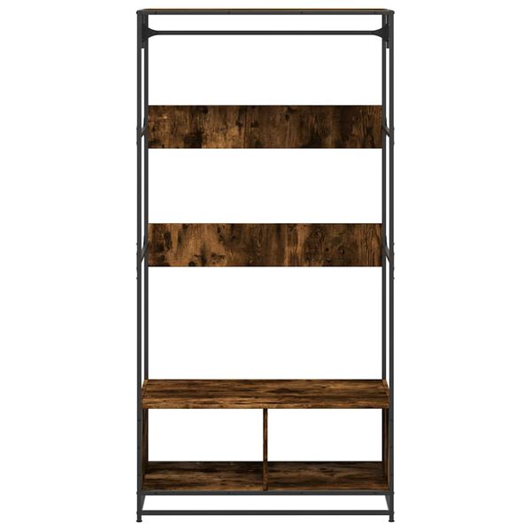 vidaXL Wardrobe Smoked Oak Engineered wood, metal 35.4 x 19.7 x 70.9 in