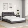 vidaXL Bed Frame Grey Faux leather Double Bed Frame Rectangular